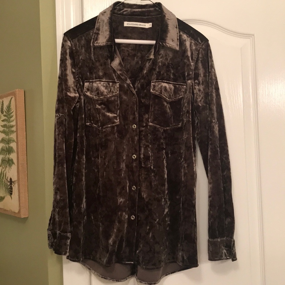Brown velour shirt